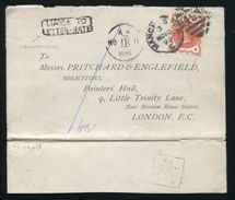 GB MANCHESTER VICTORIA POSTAGE DUE COVER 1890 - Cartas