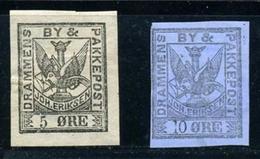 NORWAY LOCAL STAMPS "DRAMMEN" 1887 - Emisiones Locales