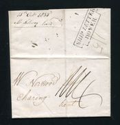 GREAT BRITAIN FRANCE SHIP LETTER DOVER BOULOGNE SHOES CHARING KENT 1835 - ...-1840 Vorläufer