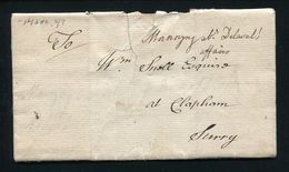 GREAT BRITAIN 1772 LONDON SATURDAY POST DAVIES RECEIVER STAMP - ...-1840 Vorläufer