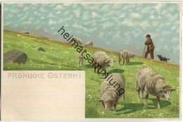 Alfred Mailick - Fröhliche Ostern - Schafe - Künstleransichtskarte Ca. 1900 - Mailick, Alfred