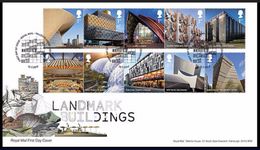 GROSSBRITANNIEN GRANDE BRETAGNE GB 2017 LANDMARK BUILDINGS SET 10V. FDC SG 3973-82 MI 4064-73 YT 4467-76 SC 3624-33 - 2011-2020 Em. Décimales