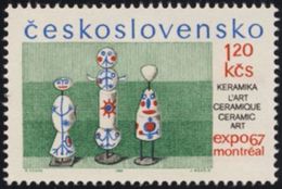 Czechoslovakia / Stamps (1967) 1605: Expo 67 - Pravoslav Rada (ceramic Figurines); Painter: Karel Vodak - 1967 – Montreal (Kanada)