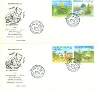 Belg. 1994 - 2 Brieven/2 Enveloppes FDC 2572/75 - Hobby - Ruil Club Zeebrugge - Natuur 25-9-94 - 8380 Zeebrugge - 1991-2000