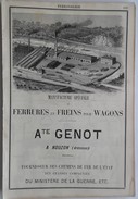 PUB 1885 - Ferronnerie Et Freins Pour Wagons à Nouzon 08, Articles De Voiture Et Chemin De Fer à Charleville 08 - Reclame