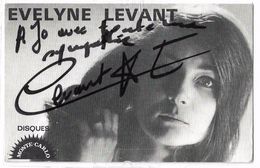 France Autographe Signature Evelyne Levant Sur Carte Disques Monte-Carlo Chanteuse Française - Other & Unclassified