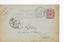 Entier Postal Du Levant Type Mouchon Obl. SMYRNE Turquie Pour PARIS  1904 - Covers & Documents