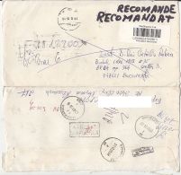 5762FM- PRIORITY MAIL, BARCODE STICKER STAMP ON REGISTERED COVER, 2005, ROMANIA - Briefe U. Dokumente