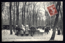 CPA ANCIENNE FRANCE- PARIS (75)- LES JEUX DE BOULES- BOIS DE VINCENNES EN HIVER- TRES BELLE ANIMATION - Jeux Régionaux