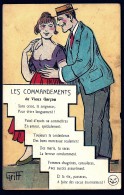 CPA ANCIENNE FRANCE- ILLUSTRATION DE GRIFF- TEXTE- LES COMMANDEMENTS DU VIEUX GARCON - Griff