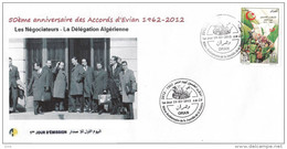 Algérie N° 1617 50ème Anniversaire Du Cessez Le Feu Du 19 Mars 1962 à Évian & Négociateurs Délégation Algérienne - Algeria (1962-...)