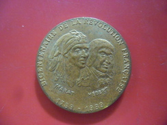 MEDAILLE BI CENTENAIRE RÉVOLUTION FRANÇAISE MARAT Et Hébert MDP - Royaux / De Noblesse