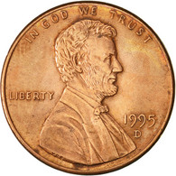 Monnaie, États-Unis, Lincoln Cent, Cent, 1995, U.S. Mint, Denver, TTB+, Copper - 1959-…: Lincoln, Memorial Reverse