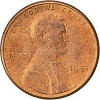 Monnaie, États-Unis, Lincoln Cent, Cent, 1988, U.S. Mint, Philadelphie, TTB - 1959-…: Lincoln, Memorial Reverse