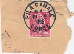 SUR FRAGMENT  MARIANNE DE MULLER 15F    OBLITERATION  CORSE PILA-CANALE  19/9/1956 / 5 - Other & Unclassified