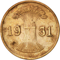 Monnaie, Allemagne, République De Weimar, Reichspfennig, 1931, Berlin, TTB - 1 Renten- & 1 Reichspfennig