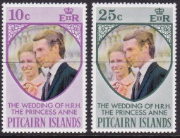 Pitcairn Islands 1973 Queen Anne Sc 135-36 Mint Never Hinged - Pitcairninsel