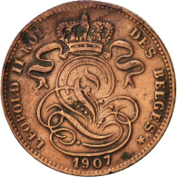 Monnaie, Belgique, Leopold II, Centime, 1907, TTB, Cuivre, KM:33.1 - 1 Cent