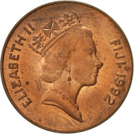 Monnaie, Fiji, Elizabeth II, 2 Cents, 1992, TTB, Copper Plated Zinc, KM:50a - Figi