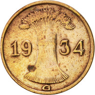 Monnaie, Allemagne, République De Weimar, Reichspfennig, 1934, Karlsruhe, TTB - 1 Renten- & 1 Reichspfennig
