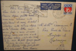 350A Sur Carte Postale De Saint Denis Pour Jurancon 22.12.1967 - Briefe U. Dokumente