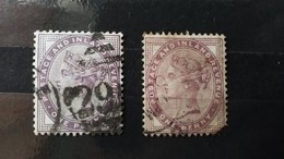RARE LOT SET  ONE PENNY COIN VICTORIA POSTAGE AND INLAND REVENUE VIOLET WMK 29 STAMP TIMBRE - Oblitérés