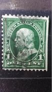 Rare RRR Green Line Cut Inperforated 1 Cent Franklin Us Stamp Timbre NO GUM - Unused Stamps