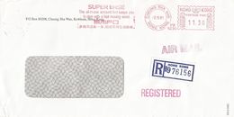 Hong Kong 1991 Cheung Sha Wan Super Ease Slogan Meter Franking Pitney Bowes-GB “5340” PB 1230 Registered Cov - Brieven En Documenten