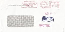 Hong Kong 1991 Cheung Sha Wan Super Ease Slogan Meter Franking Pitney Bowes-GB “5340” PB 1230 Registered Cov - Lettres & Documents