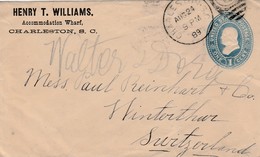 Etats Unis Entier Postal Privé Pour La Suisse 1889 - ...-1900