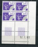 4452 - FRANCE Préoblitérés N°181 ** 3.63F Violet L'Hiver    Du   12.1.83    SUPERBE - Vorausentwertungen