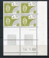 4453 - FRANCE Préoblitérés N°201 ** 4.75F  Olive  La Terre    Du   14.1.88    SUPERBE - Préoblitérés