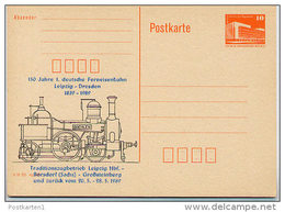 DDR P86II-18-89 C51 Postkarte Privater Zudruck 150 J. EISENBAHN LEIPZIG-DRESDEN 1989 - Privatpostkarten - Ungebraucht