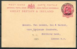 1910 GB British Levant Stationery Postcard, Smyrna - Van Lessen & Barker, London. Canary Bird Seed, Millet Merchants - British Levant