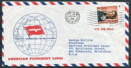 1966 Hong Kong American Presidents Lines Eagle Ship Airmail Cover - San Francisco, USA - Lettres & Documents