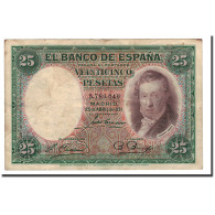 Billet, Espagne, 25 Pesetas, 1931, 1931-04-25, KM:81, TB+ - 1-2-5-25 Pesetas