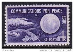 1960 USA ECHO 1- Communications For Peace Stamp Sc#1173 Satellite Space - Etats-Unis