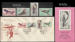 Indian Birds 1968 Magpie Wood Pecker Babbler Sunbird Woodpecker   FDC Folder  Vogel Vögel Oiseaux Climbing Bird - Spechten En Klimvogels