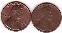 United States, 2 Different 1 Cent Lincoln 1978 D + 1978 - 1959-…: Lincoln, Memorial Reverse