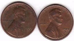 United States, 2 Different 1 Cent Lincoln 1971 D + 1973 D - 1959-…: Lincoln, Memorial Reverse