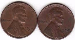 United States, 2 Different 1 Cent Lincoln 1959 D + 1962 - 1959-…: Lincoln, Memorial Reverse