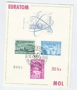 1961 BELGIUM SPECIAL FDC (card) ATOMIC EURATOM Nuclear Energy Stamps Cover - Atoom