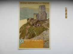 RUINE GUTENFELS AM RHEIN CASTLE   , SIGNED FRANZ HEIN , E. NISTER NÜRNBERG LITHO , VELTENS KÜNSTLERPOSTKARTE 136  , K0 - Kaub