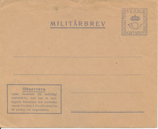 Sweden Cover Fältpost In Mint Condition - Militärmarken