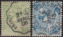 Monaco 1906 Et 1913 Y&T 22 Et 25. Albert Ier, Oblitérations Ambulant. Vintimille à Marseille - Postmarks