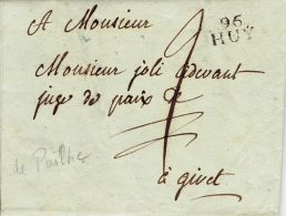 LAC De Pailhe (clavier Les Avins Havelange Modave) A Givet Huy 96 Noir 2 De Port 14 Pluviose XII (1799) - 1794-1814 (Periodo Frances)