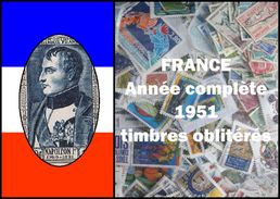 France Année Complète 1951 Oblitérés Cachets à Date - 1950-1959