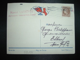 CP F M Réutilisée Pour Courrier Civil TP CERES DE MAZELIN 2F50 OBL.MEC.30 VII 1946 LE MANS GARE (72) MARCEL LACHEVRE - 1945-47 Ceres (Mazelin)