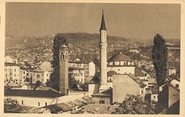 Sarajevo (Yougoslavie, Bosnie Herzegovine) Panorama, Mosquée Et Minaret - Carte Chocolat Donat Non Circulée - Bosnia And Herzegovina
