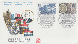 Enveloppe  FDC  1er  Jour   FRANCE   Paire  EUROPA    1982 - 1982